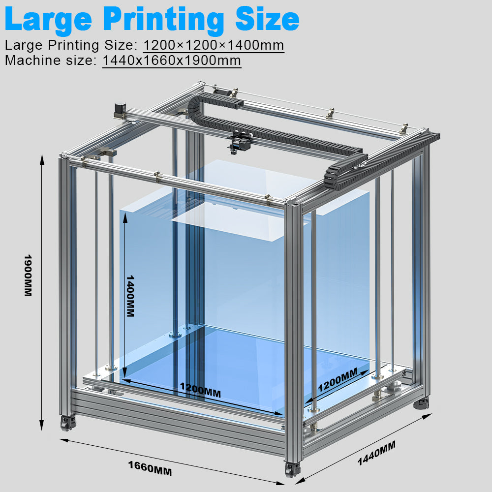 Clearance High Speed Industrial Grade 800mm/s Large Size 3D Printer Printing Range 1000*1000*1000 Furniture Customization