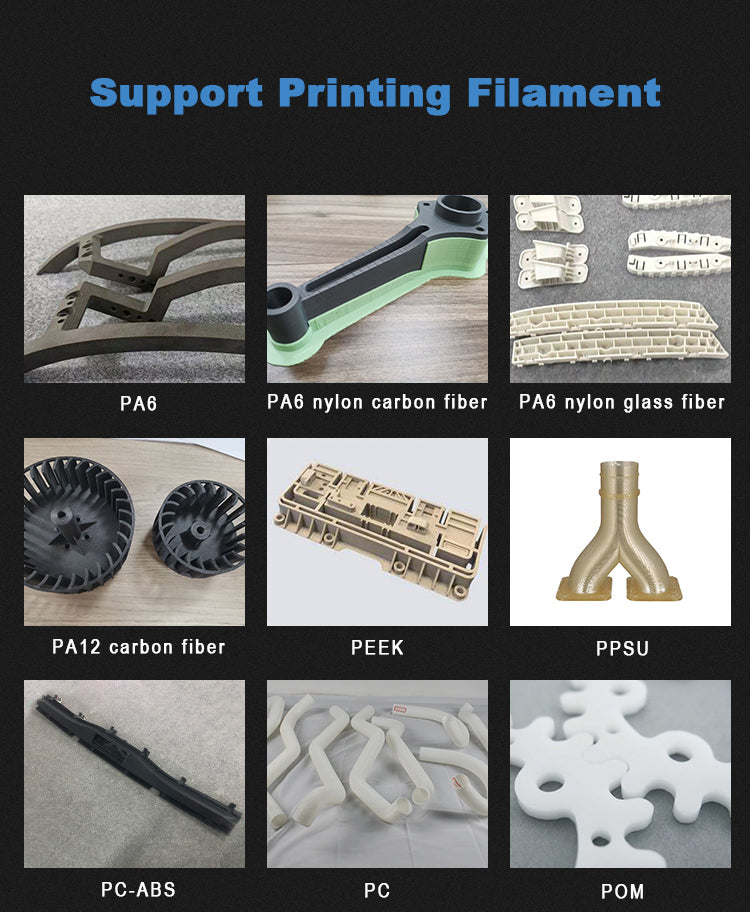HJV5 large size composite 3D printer high speed 1500mm/s large flow6kg/24h Large Printing Size  1000*1000*1000mm CF PA PC Etc